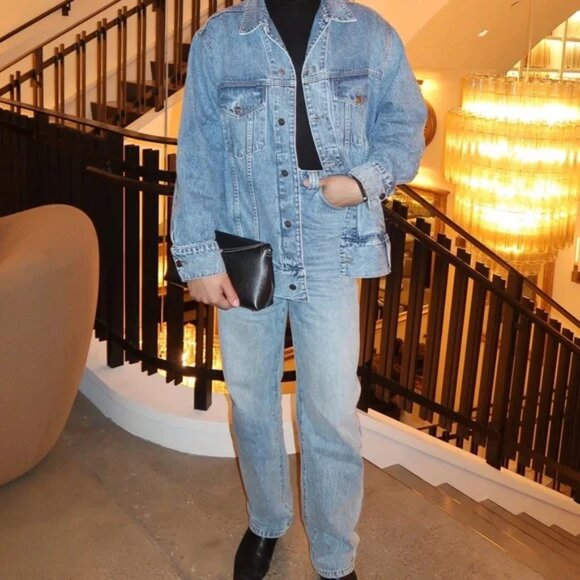 KHAITE albi Light Blue high rise Straight Jeans - Picture 4 of 9